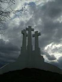 Vilnius: Three crosses on a hill by kidkaribik.