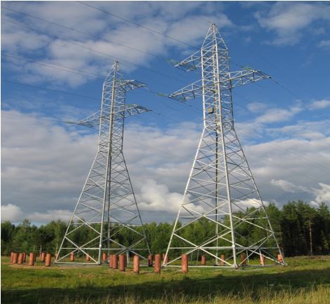 High voltage transmission line towers