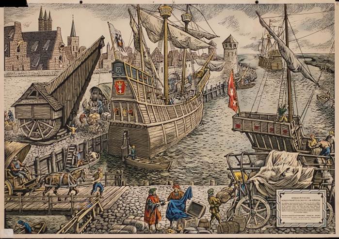 Description: Merchant vessels of the Hanseatic League